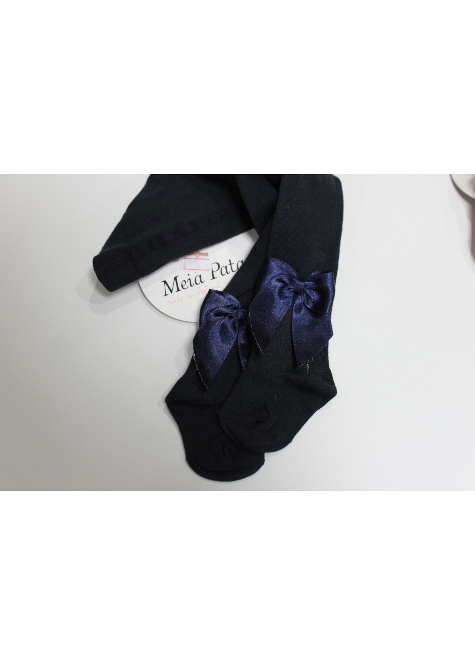Meia Pata Meia Pata Tights With Satin Bow Side 14 Navy Blue