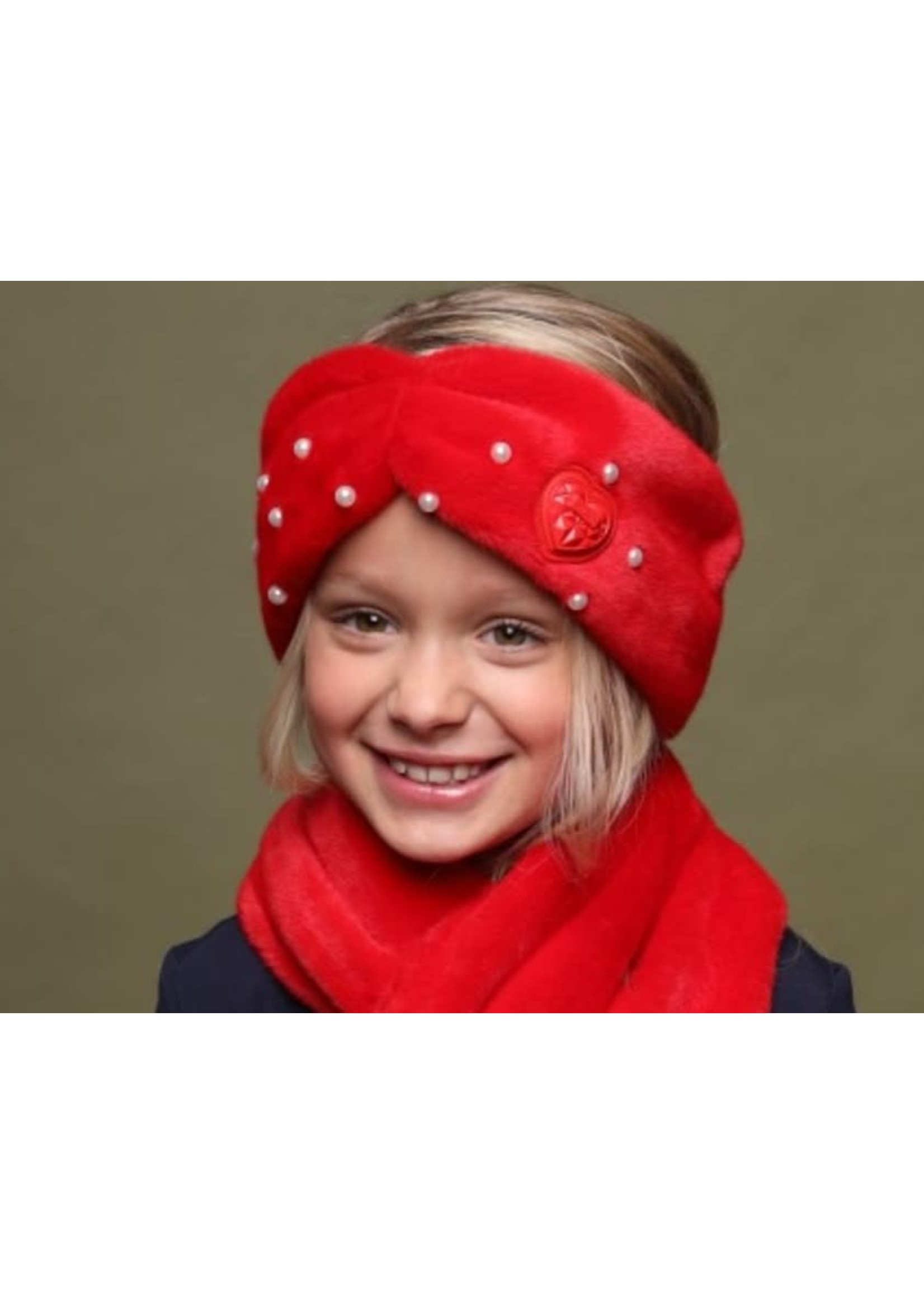 Le Chic Le Chic hoofdband rood met parels