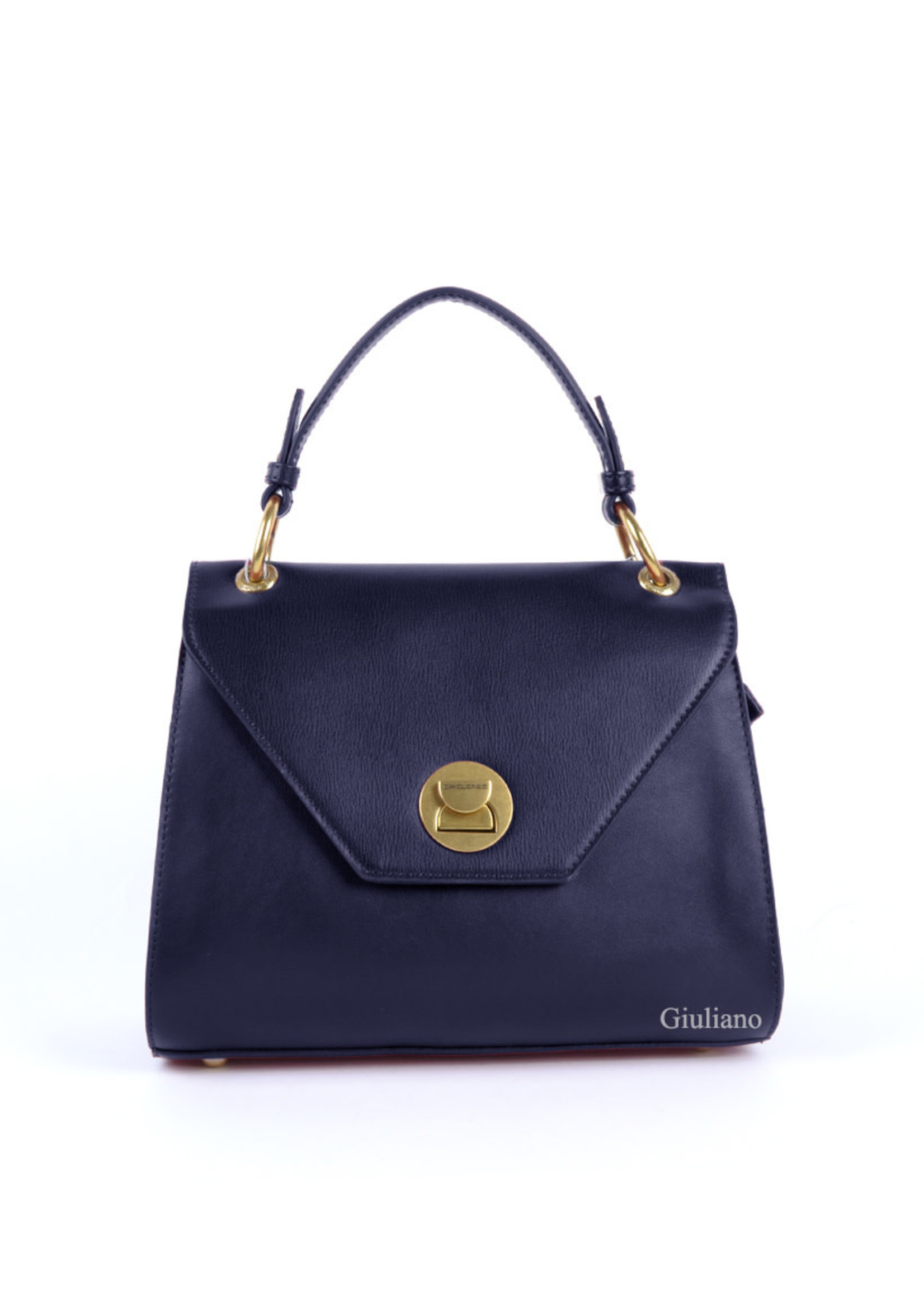 Tas  donkerblauw met gouden gesp