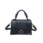 Tas  donkerblauw met gouden ring