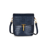 Tas   met een kroko motief donkerblauw
