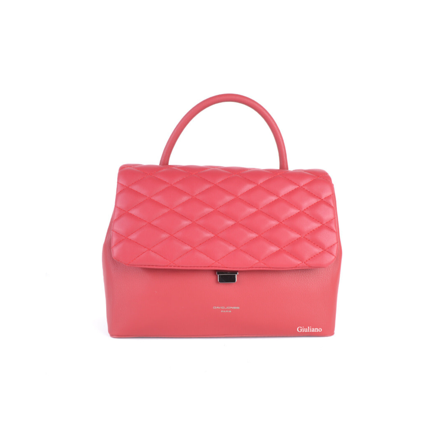 Tas rood De klep is doorgestikt.