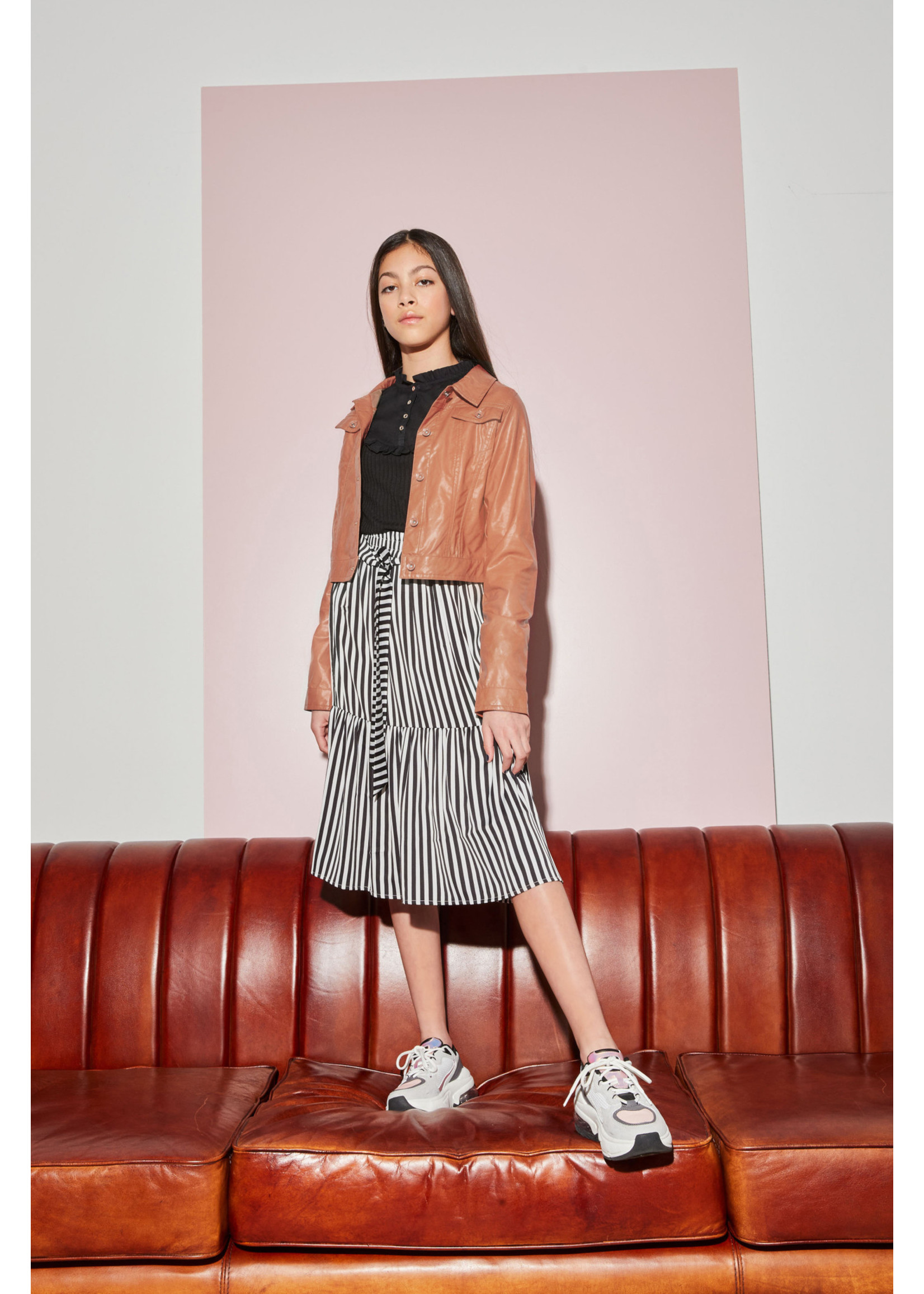 Nobell Nobell Deni leather look indoor cardigan jacket Q112-3302 Soft Copper