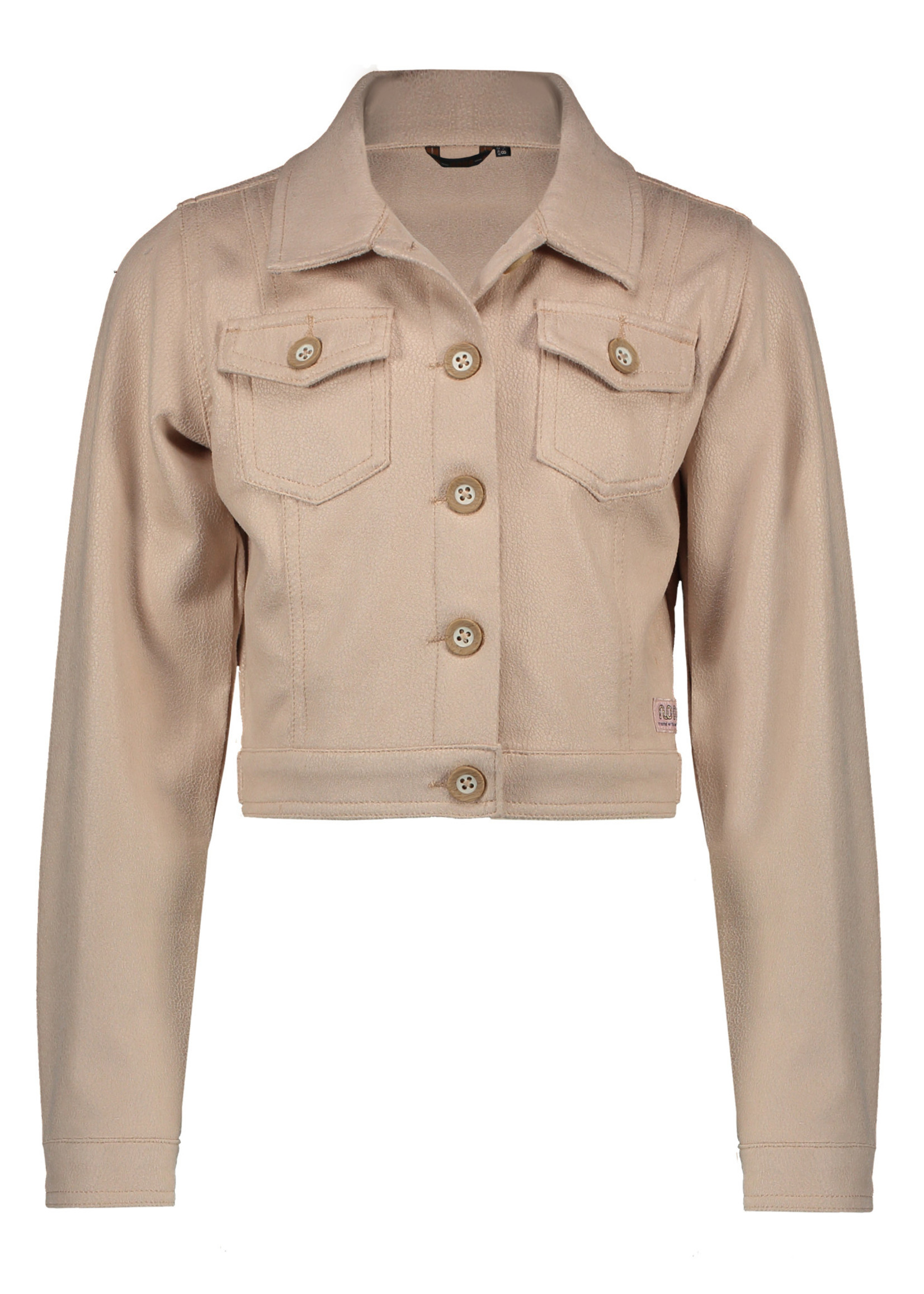 NoNo NoNo Denam button up cardigan fake suede N112-5301 Rosy Sand