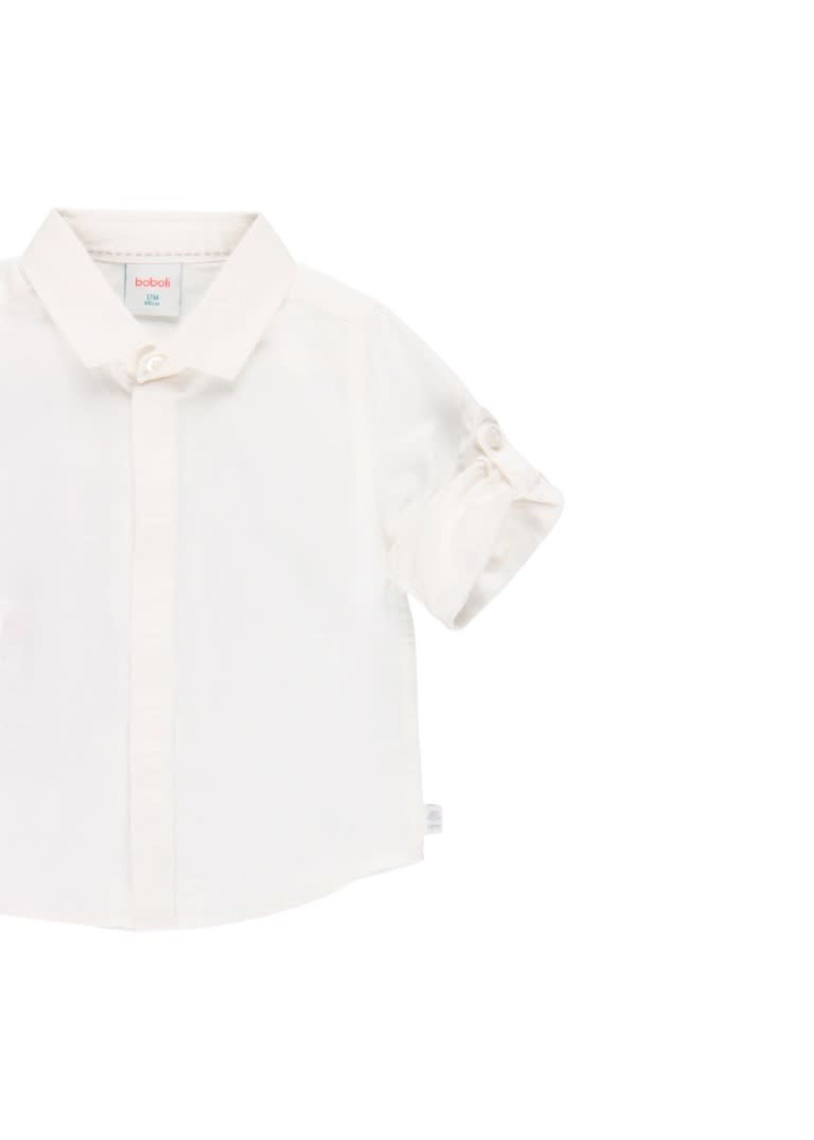 Boboli Boboli Linen shirt long sleeves for baby boy WHITE 714002