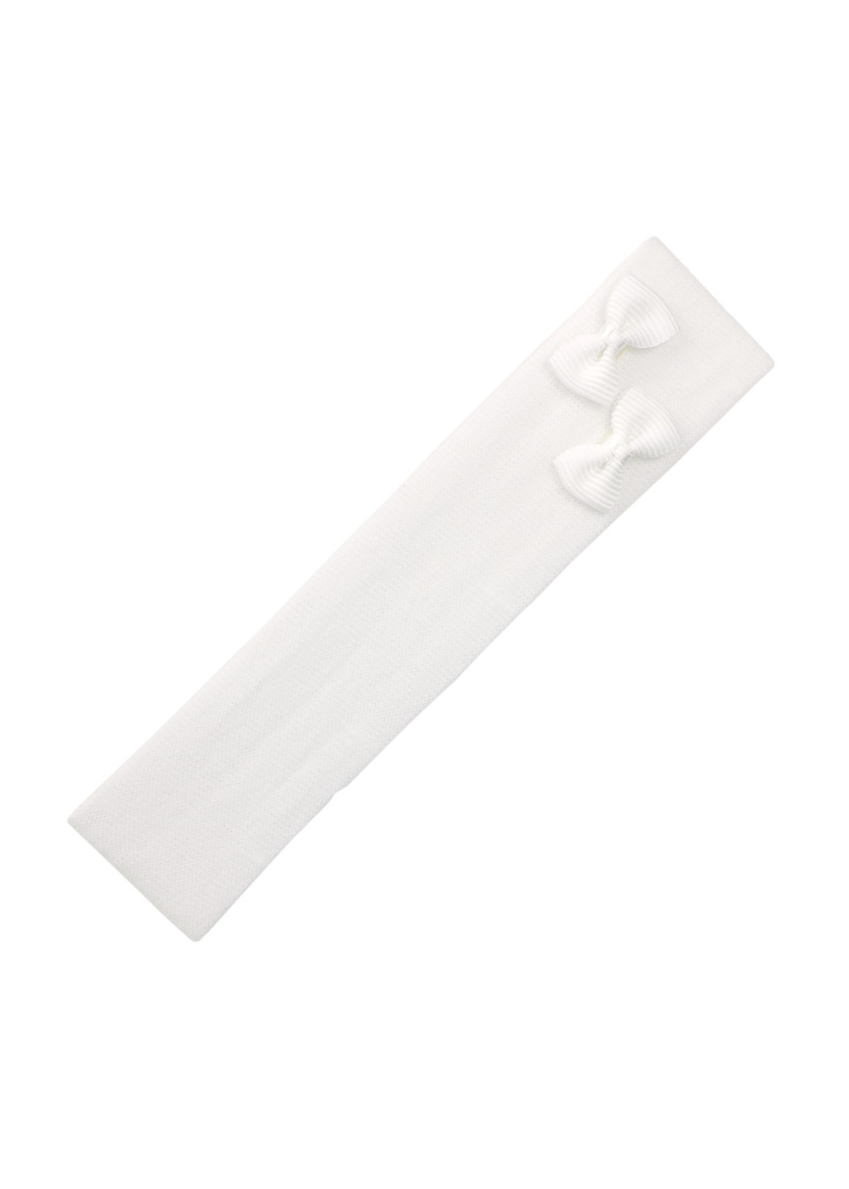 Siena Siena haarband baby wit met 2 satijnen strikjes