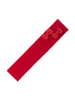 Siena Siena haarband baby rood met 2 satijnen strikjes