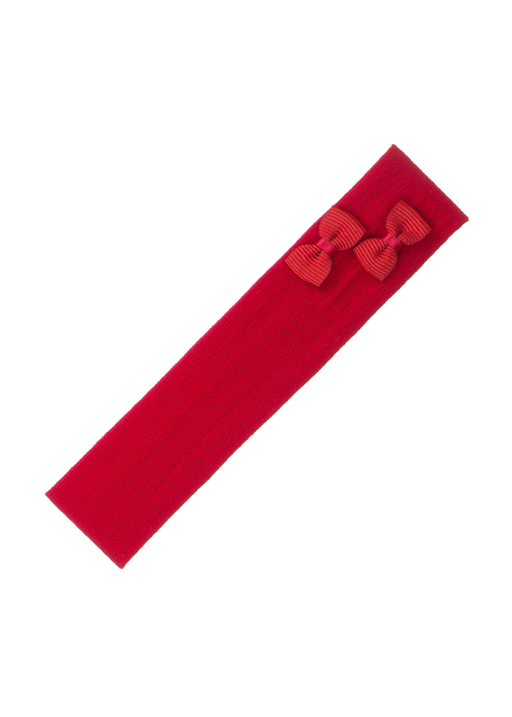 Siena Siena haarband baby rood met 2 satijnen strikjes