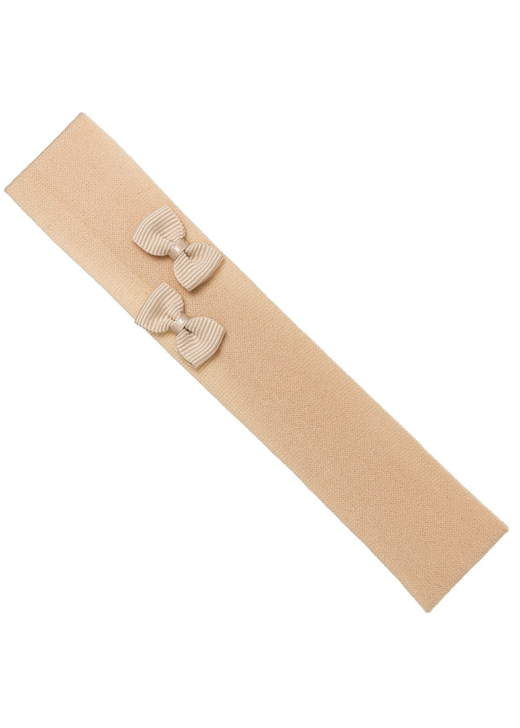 Siena haarband baby beige met 2 satijnen strikjes