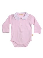 Baby Gi Baby Gi PINK COTTON BODYSUIT W/ FRILLY COLLAR PINK-BD18R