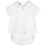 Babidu Babidu Romper off white met bloesje aan een stuk