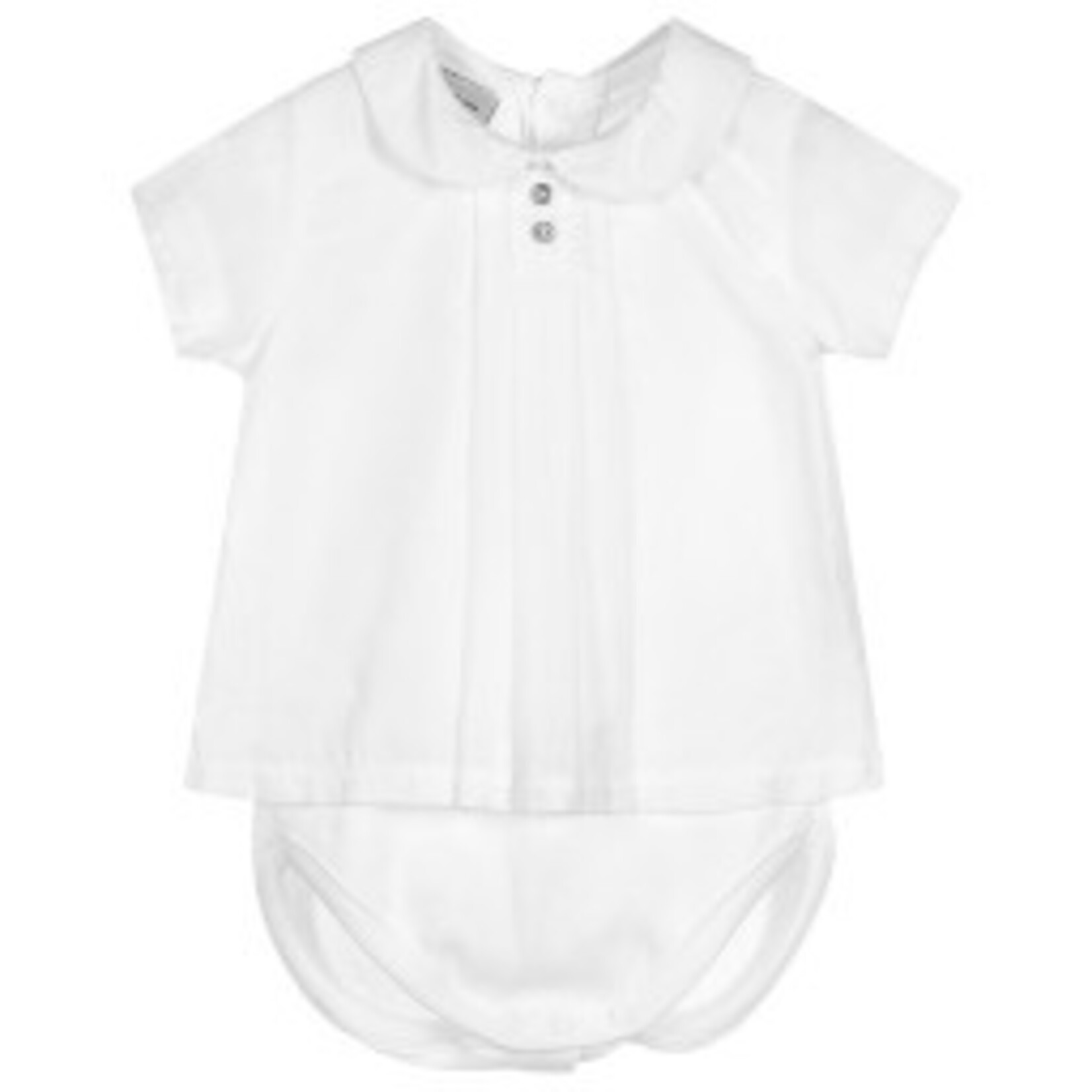 Babidu Babidu Romper off white met bloesje aan een stuk