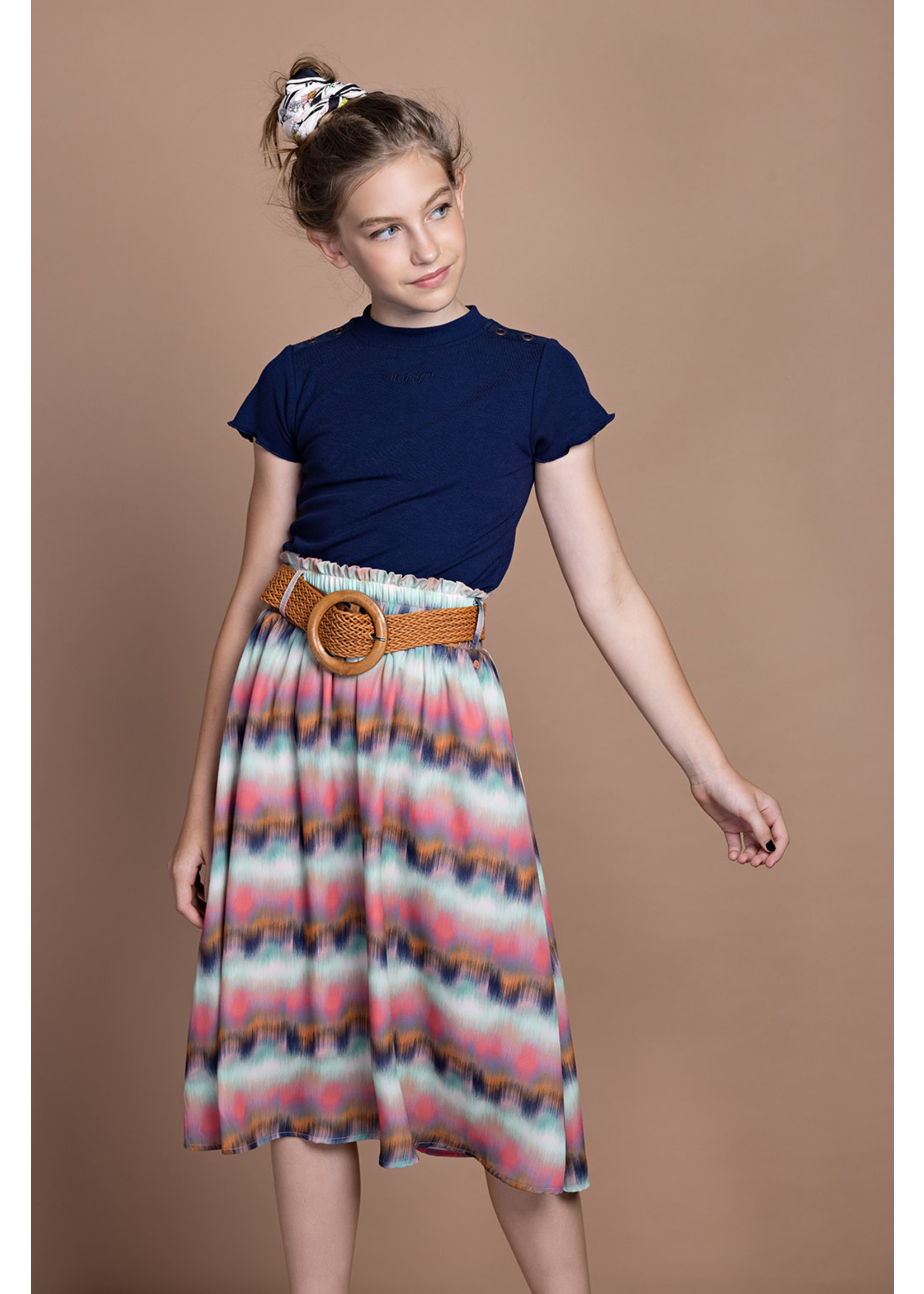 Nobell Nobell NanuB maxi skirt with braided wide belt Q203-3703 Ginger