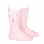 Condor Condor Kniekousen pink 500 satijnen strik