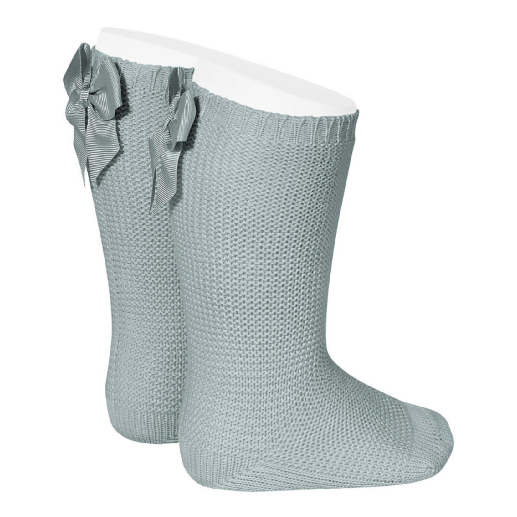 Condor Condor GARTER STITCH KNEE HIGH SOCKS WITH BOW DRY GREEN