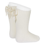 Condor Condor GARTER STITCH KNEE HIGH SOCKS WITH BOW BEIGE
