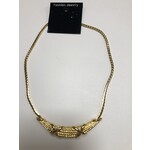 Wing Byou  hals ketting goud met brede band