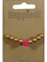 Heppidie armband goud met roosje h roze