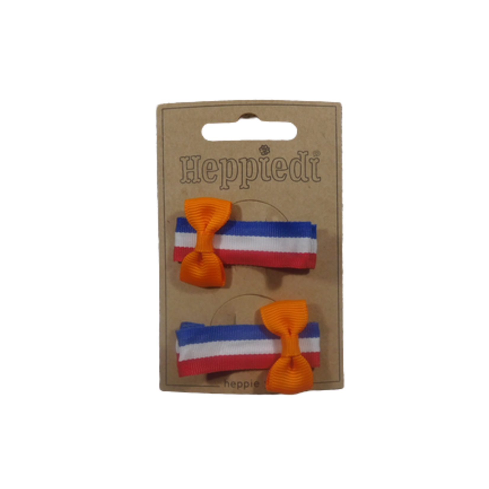 Heppidie  knipjes oranje rood wit blauw strikje oranje
