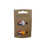 Heppidie  knipjes oranje rood wit blauw  strikje /hart wit