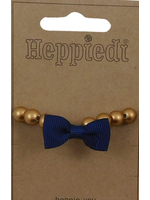 Heppidie armband  goud met blauw strikje