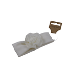 Heppiedie haarband breed met rozet off white
