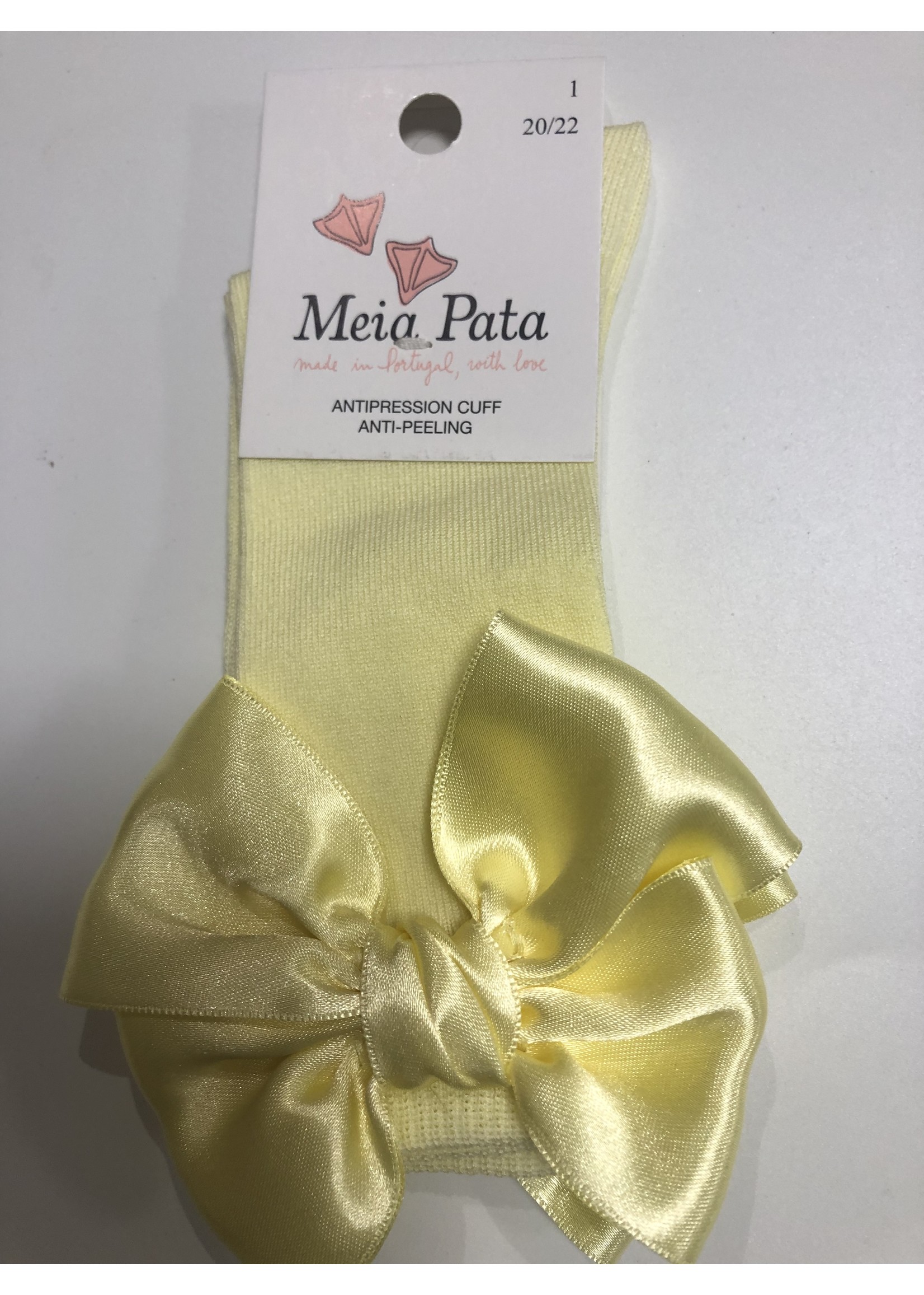 Meia Pata Meia Pata Kneesocks With Double Satin Bow 26 Lemon Yellow