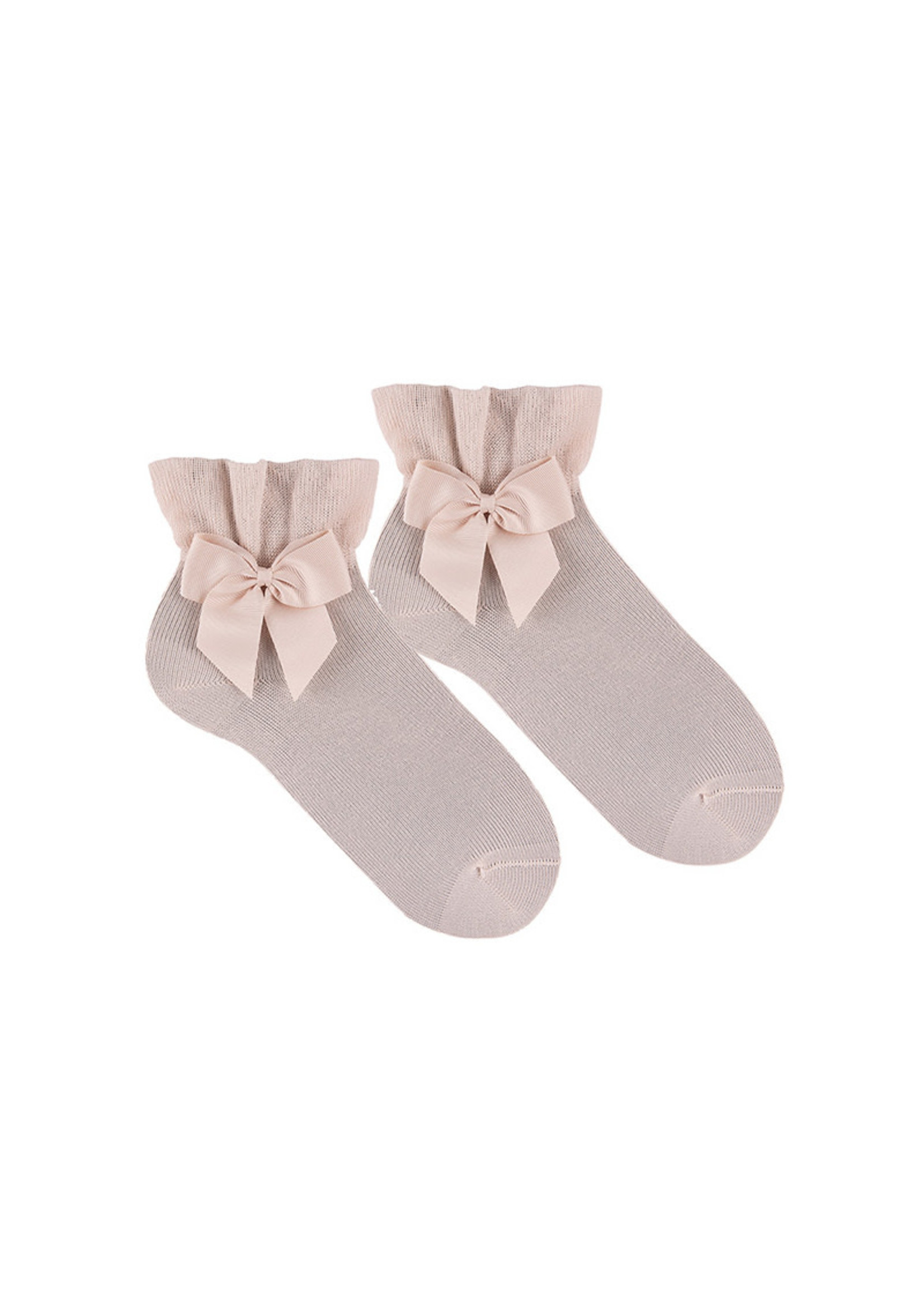 Condor Condor CEREMONY ANKLE SOCKS  NUDE 674 GROSSGRAIN BOW.