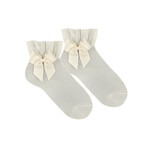 Condor Condor CEREMONY ANKLE SOCKS  OFF WHITE 303  WITH GROSSGRAIN BOW.