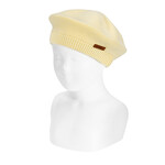 Condor Condor GARTER STITCH BERET WITH GROSSGRAIN BOW PALE yellow