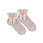 Condor Condor CEREMONY ANKLE SOCKS  NUDE WITH GROSSGRAIN BOW.