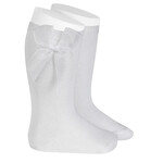 Condor Condor Kniekousen  wit met organza  strikken