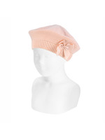 Condor Condor GARTER STITCH BERET WITH GROSSGRAIN BOW NUDE