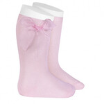 Condor Condor Kniekousen  zacht roze met organza strikken