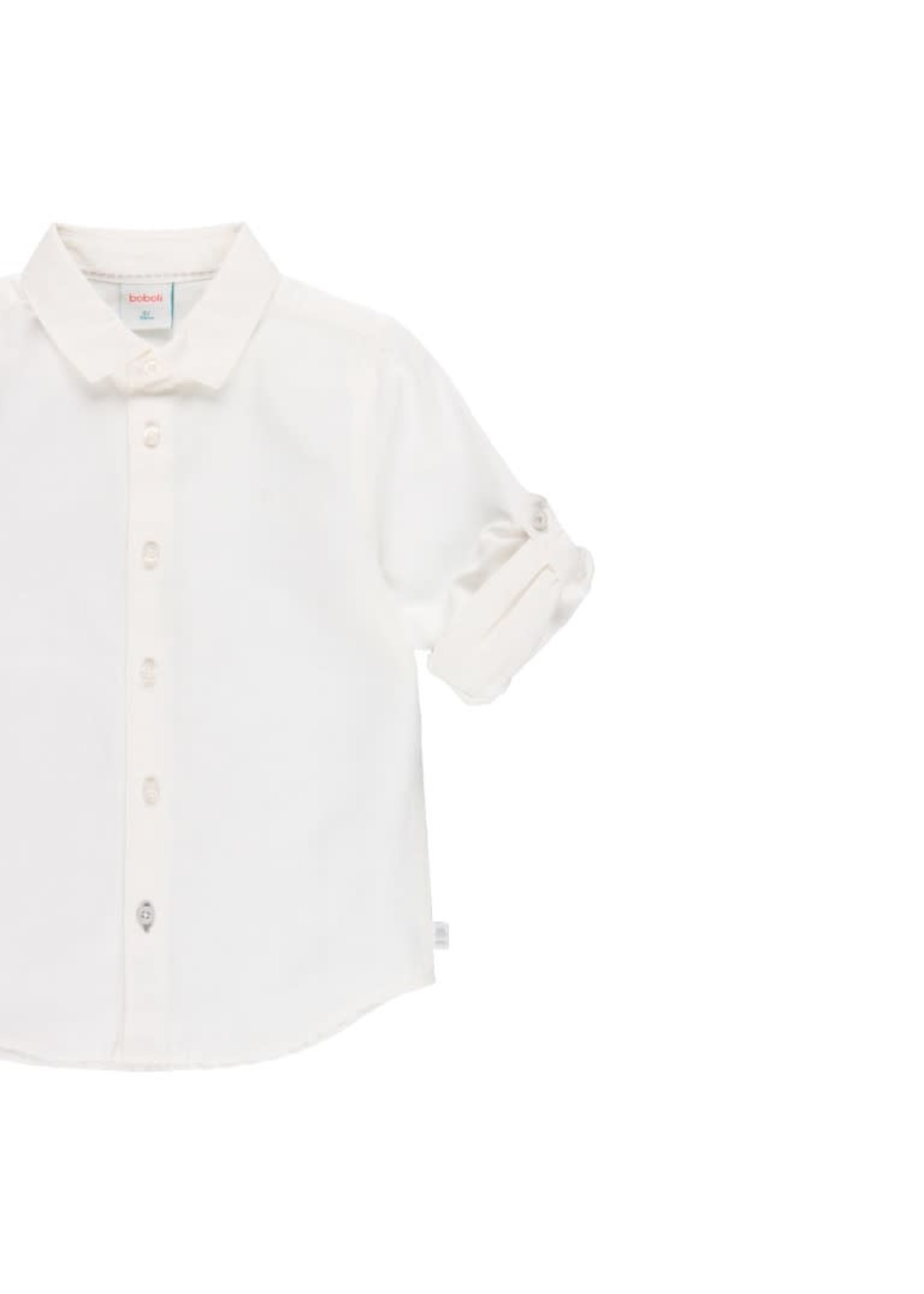 Boboli Linen shirt long sleeves for boy WHITE 734037