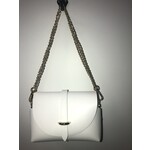 Leren Tasje wit met gouden ketting