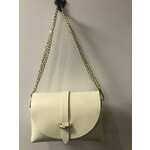 Leren Tasje off white met gouden ketting