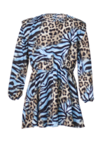 Kocca Kocca DRESS FANT.AZZURRO­MARRONEBIBSA F7058