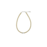 Rian Rian Parel ketting  beige /goud met steentje