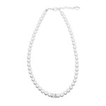 Rian Rian Parel ketting  wit  met steentje