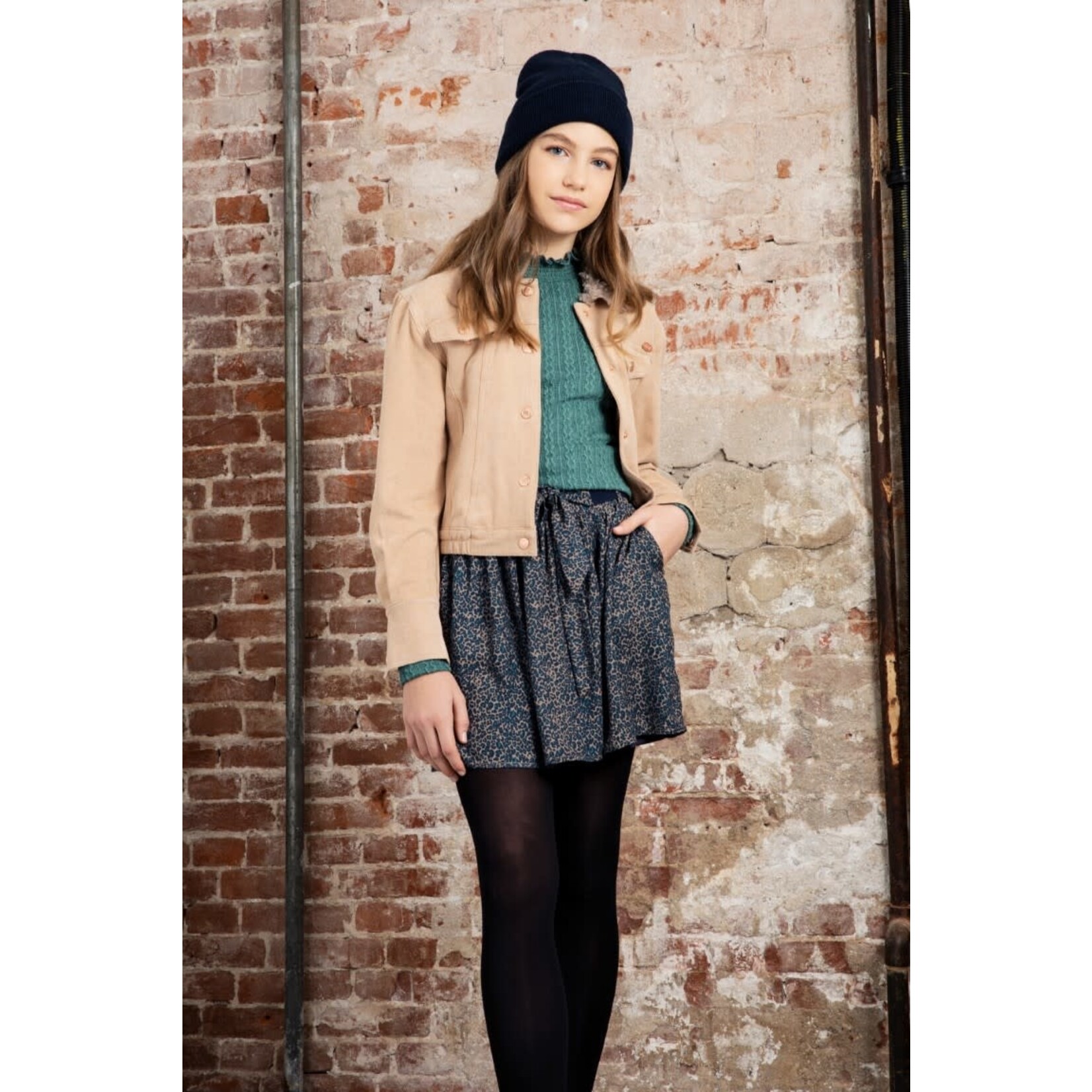 Nobell Nobell Nanu skirt Animal AOP with elastic belt Q208-3702 Beige