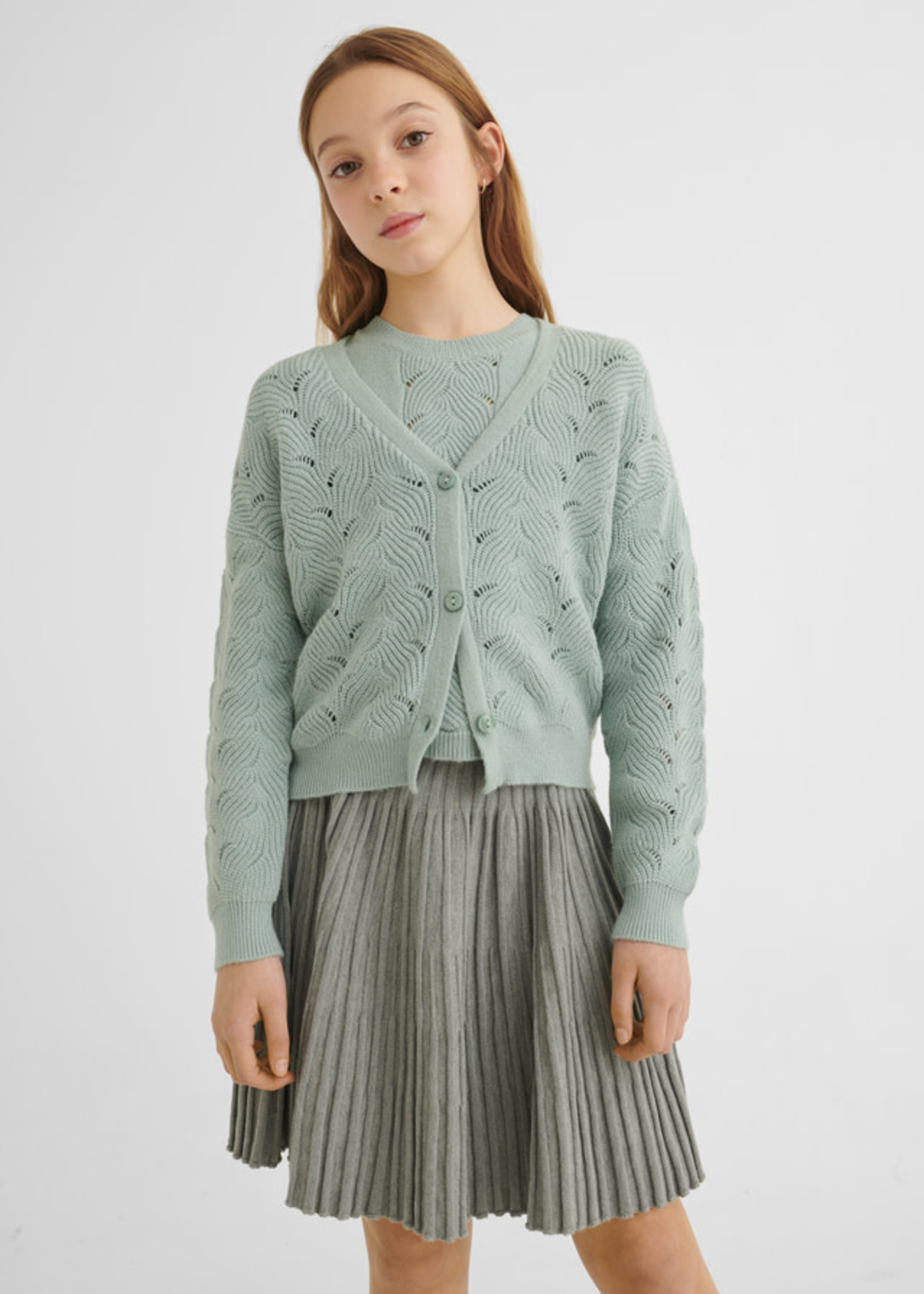 Mayoral Mayoral Shirt with cardigan set Aquamarine - 22 07382