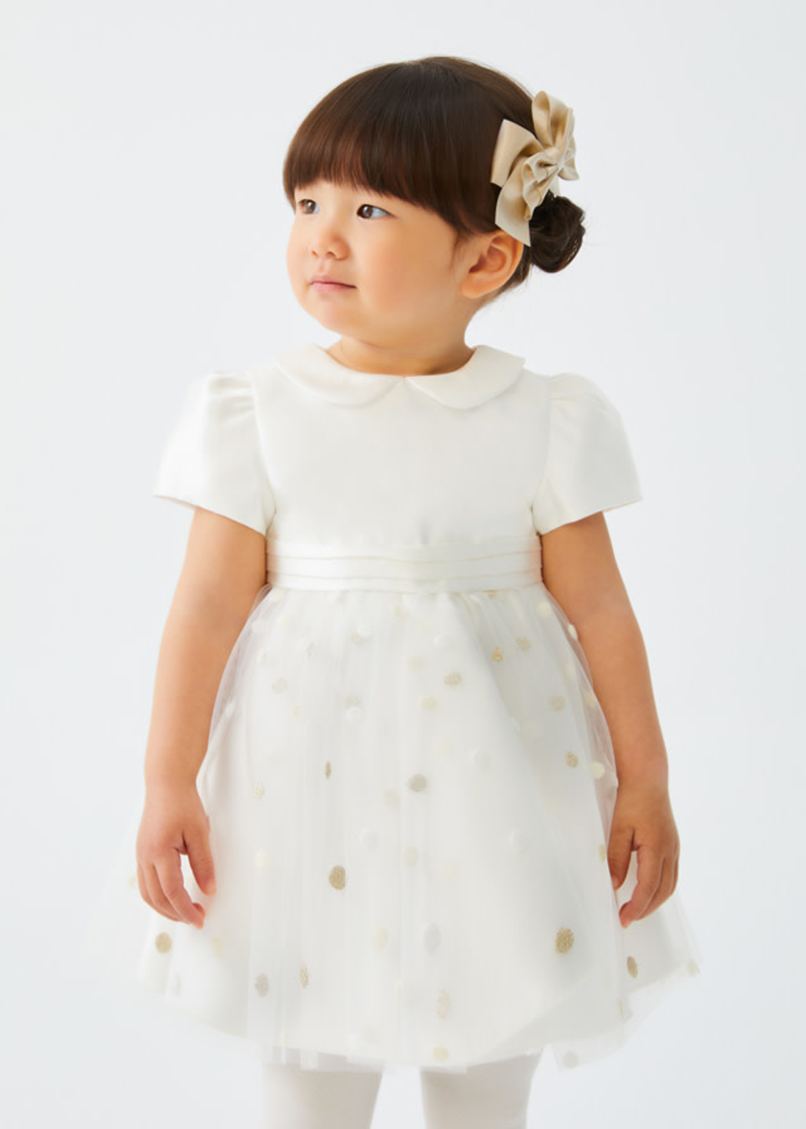 Abel & Lula Abel & Lula Polka dot tulle dress Cream - 22 05503