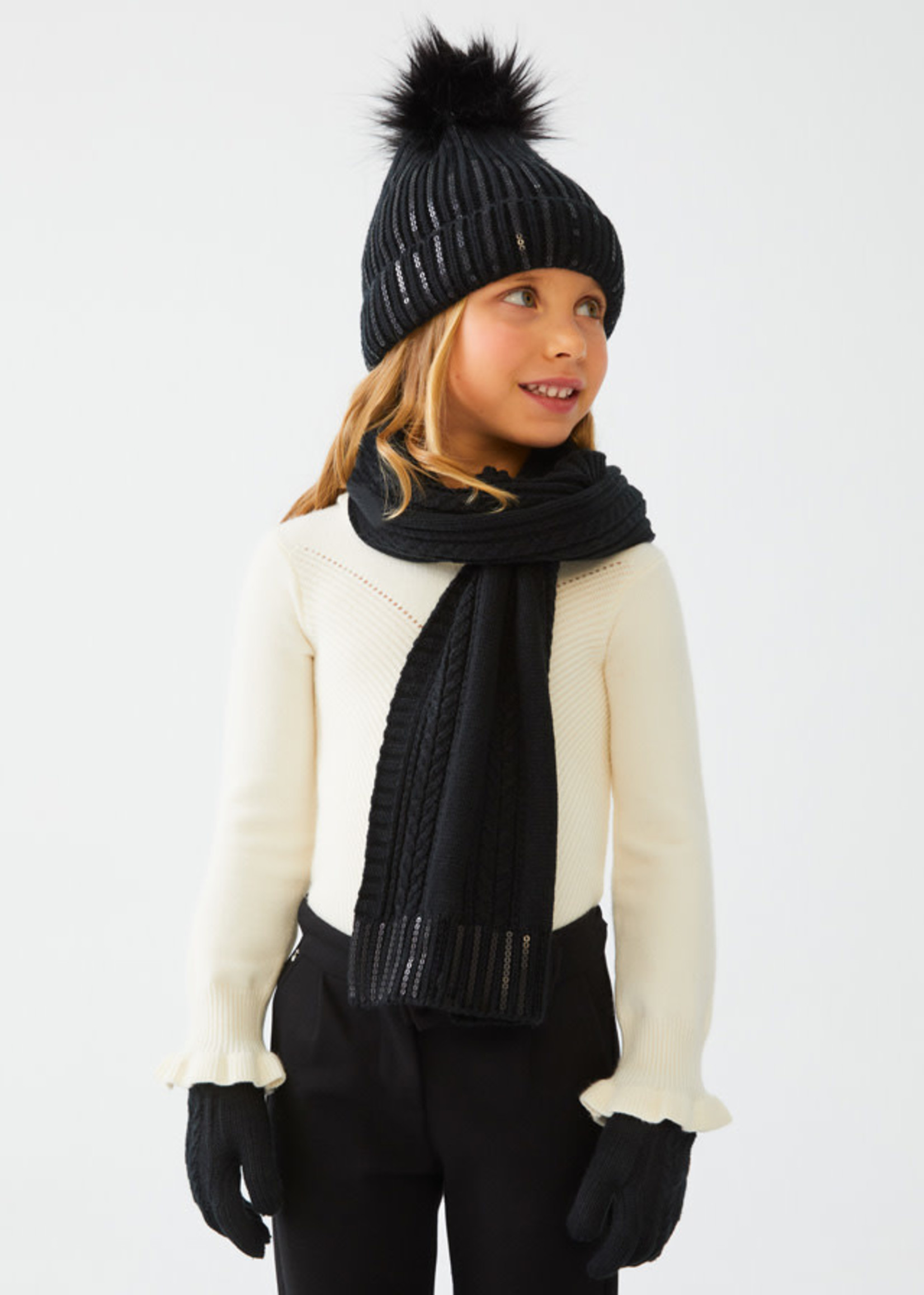 Abel & Lula Abel & Lula Hat & scarf set Black - 22 05946