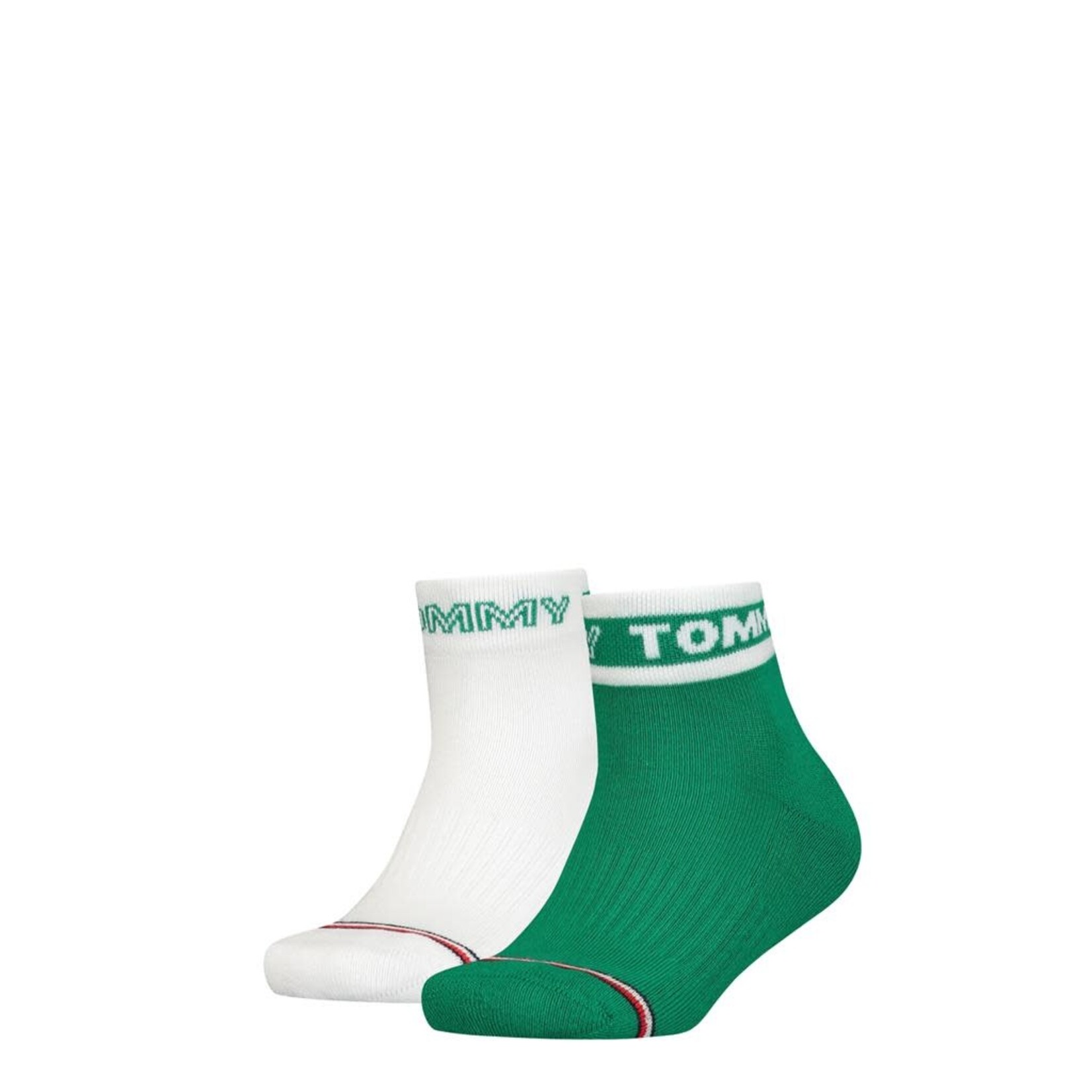Tommy Hilfiger Tommy Hilfiger sokken groen/wit  2 paar