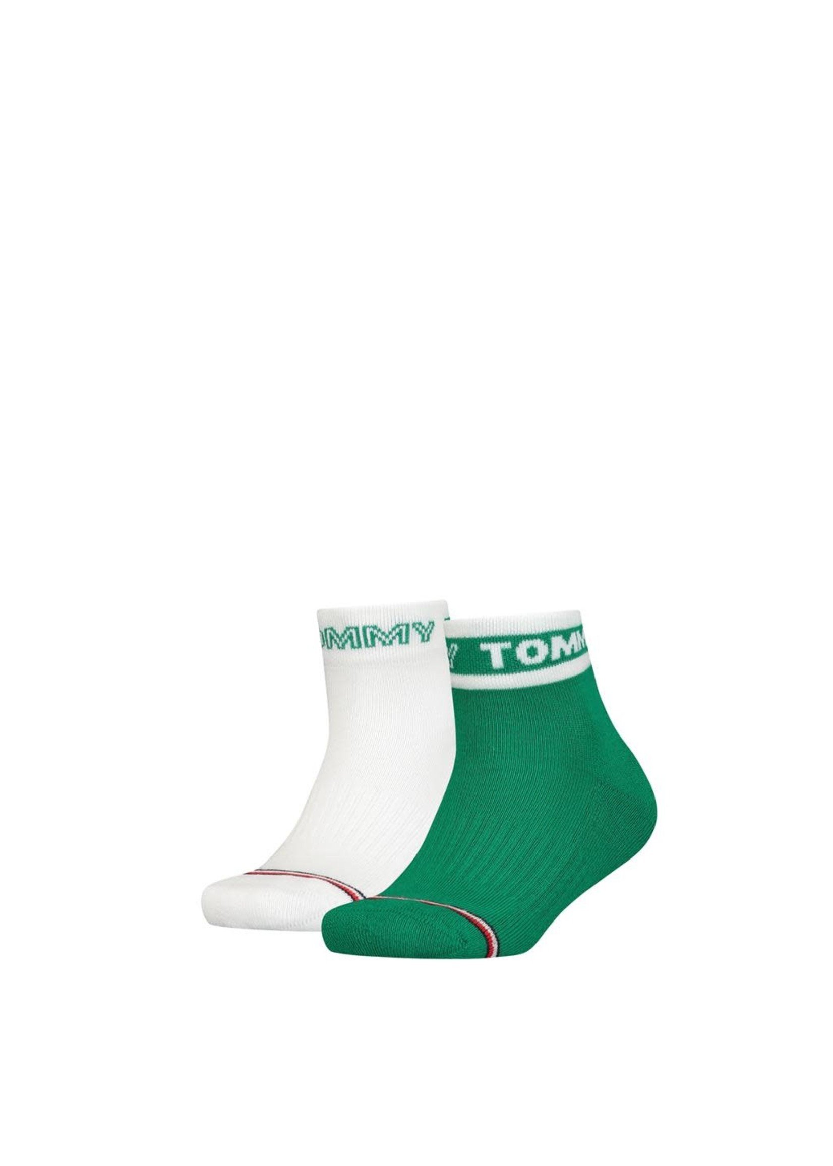 Tommy Hilfiger Tommy Hilfiger sokken groen/wit  2 paar