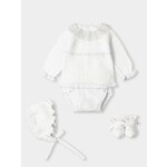 Mac Ilusion Mac Ilusion Traje 4P Corto tira bordada "PEQUEÑA DAMA" Blanco