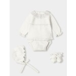 Mac Ilusion Mac Ilusion Traje 4P Corto tira bordada "PEQUEÑA DAMA" Crudo