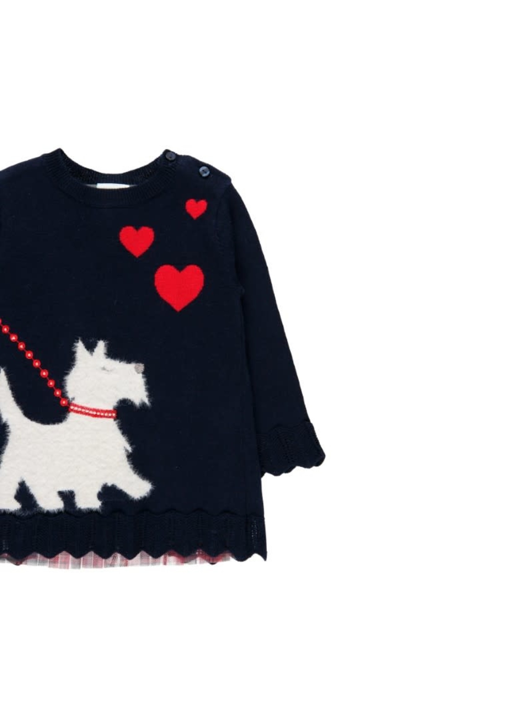 Boboli Knitwear dress "puppy" for baby girl navy 705282