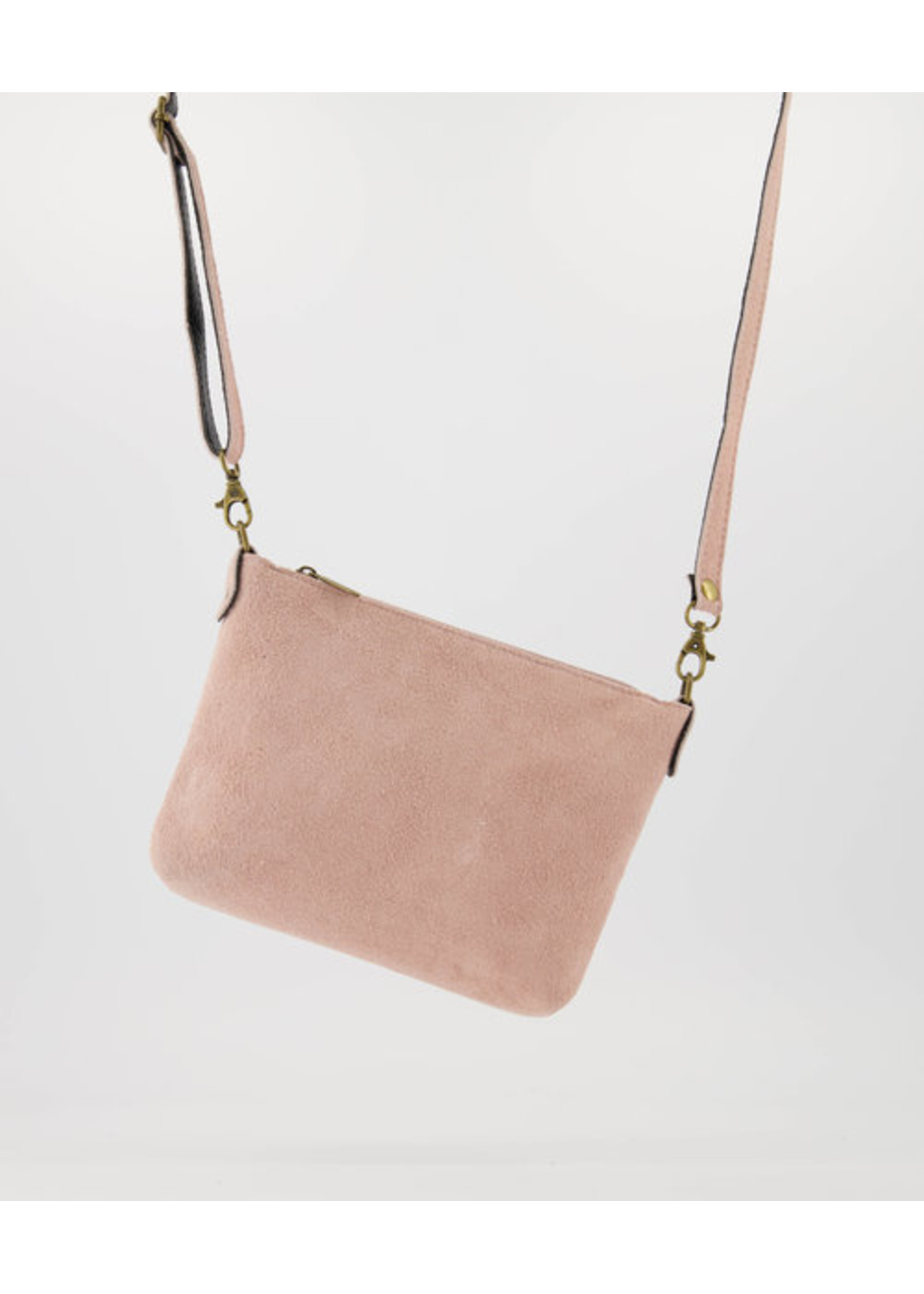 Suede tasje oud roze